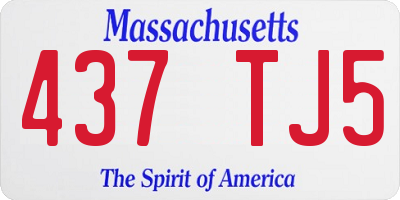 MA license plate 437TJ5