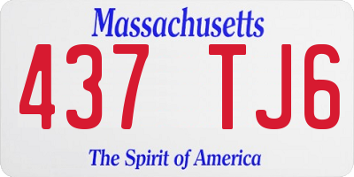 MA license plate 437TJ6