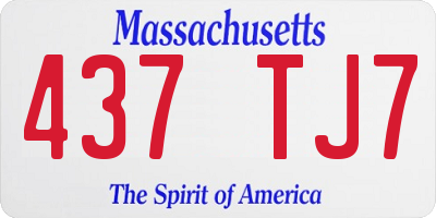 MA license plate 437TJ7