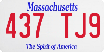MA license plate 437TJ9