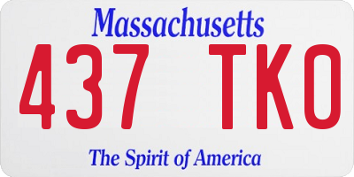 MA license plate 437TK0