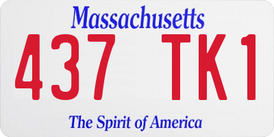 MA license plate 437TK1