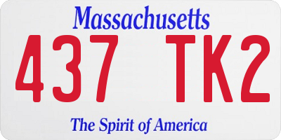 MA license plate 437TK2