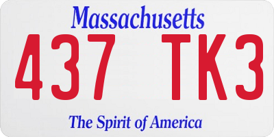 MA license plate 437TK3