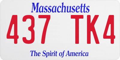 MA license plate 437TK4