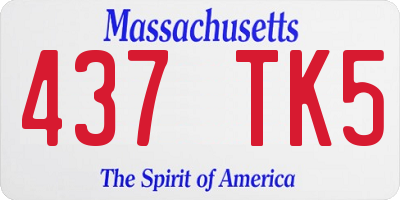 MA license plate 437TK5