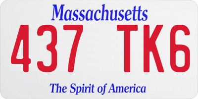 MA license plate 437TK6