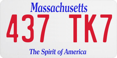 MA license plate 437TK7
