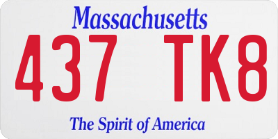 MA license plate 437TK8