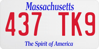 MA license plate 437TK9
