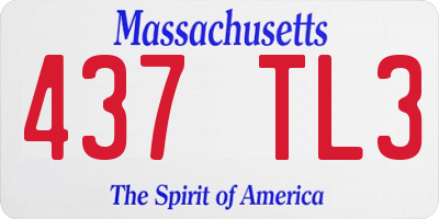 MA license plate 437TL3