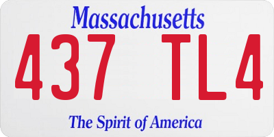 MA license plate 437TL4