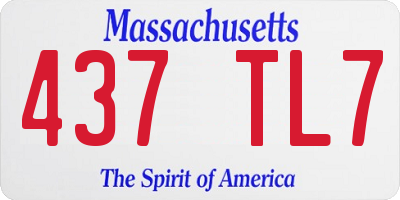 MA license plate 437TL7