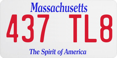 MA license plate 437TL8