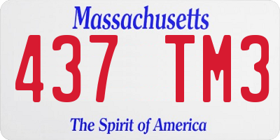 MA license plate 437TM3