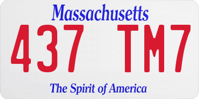 MA license plate 437TM7