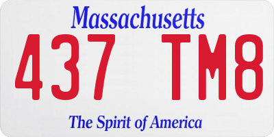MA license plate 437TM8