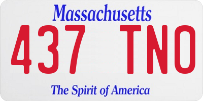 MA license plate 437TN0