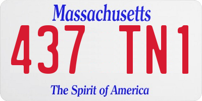 MA license plate 437TN1