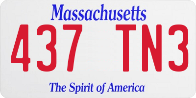 MA license plate 437TN3