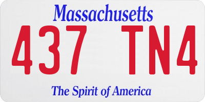 MA license plate 437TN4