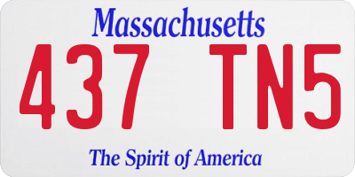 MA license plate 437TN5