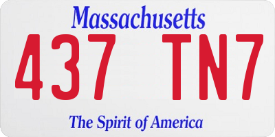 MA license plate 437TN7