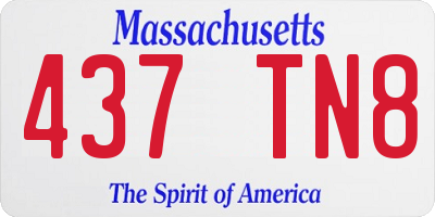 MA license plate 437TN8