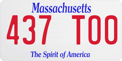 MA license plate 437TO0