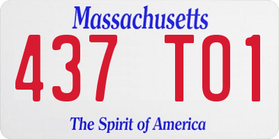 MA license plate 437TO1