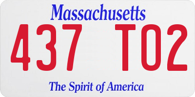 MA license plate 437TO2