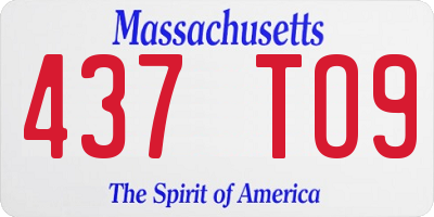 MA license plate 437TO9
