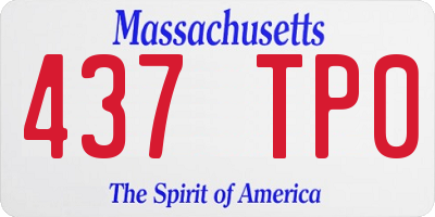 MA license plate 437TP0