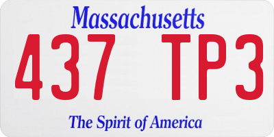 MA license plate 437TP3