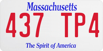 MA license plate 437TP4