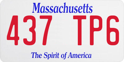 MA license plate 437TP6