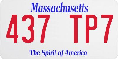 MA license plate 437TP7