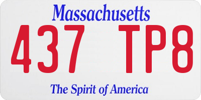 MA license plate 437TP8