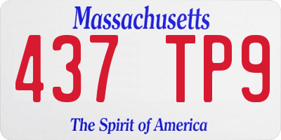 MA license plate 437TP9
