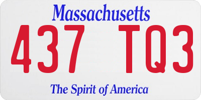 MA license plate 437TQ3