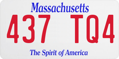 MA license plate 437TQ4
