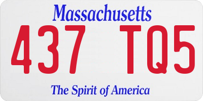 MA license plate 437TQ5