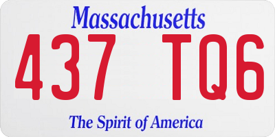 MA license plate 437TQ6