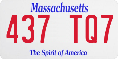 MA license plate 437TQ7