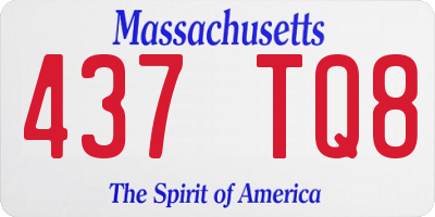 MA license plate 437TQ8
