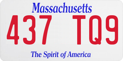 MA license plate 437TQ9