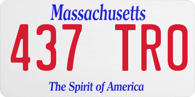 MA license plate 437TR0