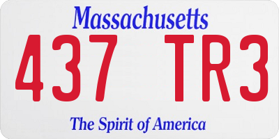 MA license plate 437TR3