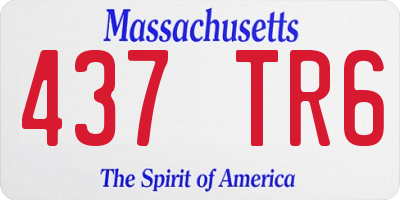 MA license plate 437TR6
