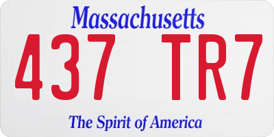 MA license plate 437TR7